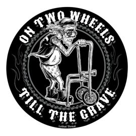 Autocollant / Sticker - LETHAL THREAT Mini On Two Wheels Til The Grave 6 x 8cm