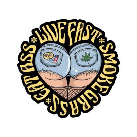 Autocollant / Sticker - LETHAL THREAT Mini Live Fast Smoke Grass 6 x 8cm