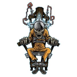 Autocollant / Sticker - LETHAL THREAT Mini Electric Chair 6 x 8cm