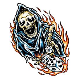 Autocollant / Sticker - LETHAL THREAT Mini Dice Reaper 6 x 8cm