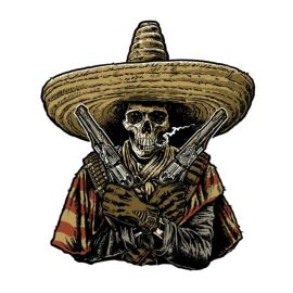 Autocollant / Sticker - LETHAL THREAT Mini Devil Bandido 6 x 8cm