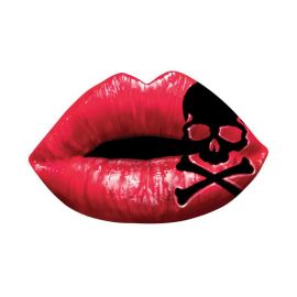 Autocollant / Sticker - LETHAL THREAT Mini Crossbone Lips 6 x 8cm