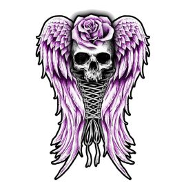 Autocollant / Sticker - LETHAL THREAT Mini Corset Skull 6 x 8cm