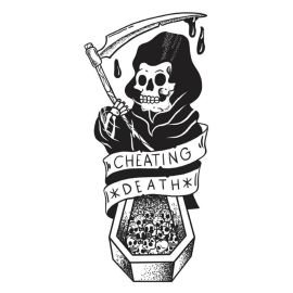 Autocollant / Sticker - LETHAL THREAT Mini Cheating Death 6 x 8cm
