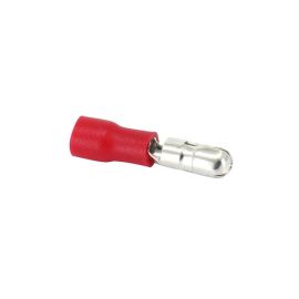 Cosses électriques mâles rondes pré-isolées avec protection - 4mm 0.25 à 1.5mm² - Rouge