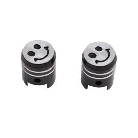 Bouchon de Valve Piston Smiley - Noir