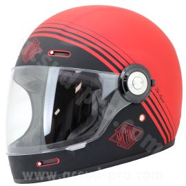 Casque intégral - Archive Vintage The legend Rouge Mat / Noir