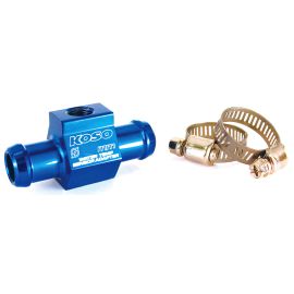 Adaptateur de Sonde de température 1/8" sur Durite Refroidissement 28 / 30 / 32 / 34 / 36 / 38 mm - Koso Bleu