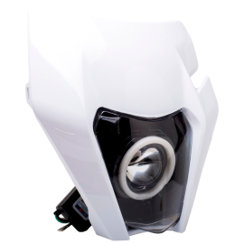 Plaque phare type KTM - LED Angel Eye connectée Bluetooth - Blanche - TERZO