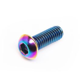 Vis M6x16 Most tête bombée aluminium titane bleu