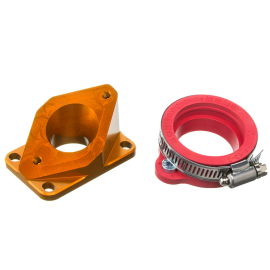 Pipe d'admission aluminium Most 36 à 40mm PWK orange AM6 et Derbi