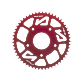 Couronne alu Most 420 - 53 dents Peugeot XPS et XR7 Rouge