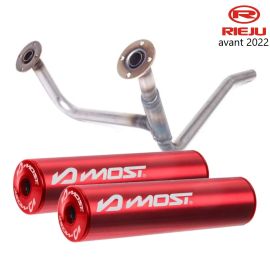 Tube de fuite double sortie Rieju MRT avant 2022 pour pot Most et KRM 50 70 80