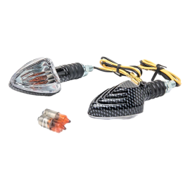 Clignotant Watts Triangle F/Courte Carbone Transparent lampe Orange (PR)