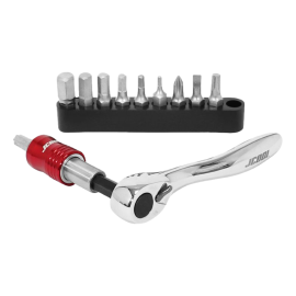 Mini cliquet avec embouts torx 6 pans cruciforme et plat