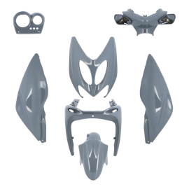 Kit carénage adaptable MBK Nitro / Yamaha Aerox gris nardo foncé 7 pièces