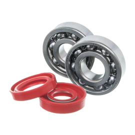 Kit roulements et spi rouge de vilebrequin Watts Minarelli AM6 (6303 C3 et 6204 C4)