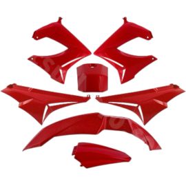 Kit carénage rouge 7 pièces adaptable Derbi Senda DRD XTREM avant 2011