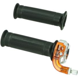 Poignée de gaz adaptable noir et orange scooter cyclo